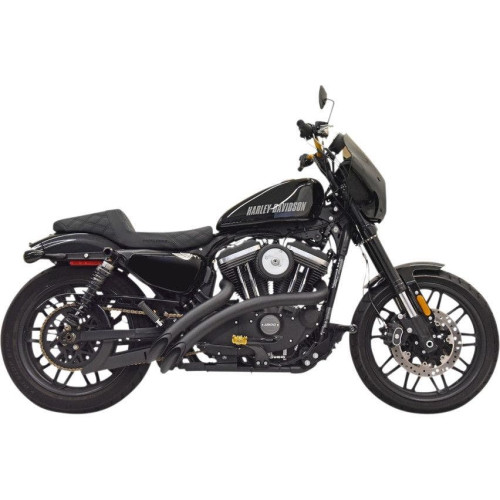 PartzBiz HD: 4422694-Bassani 1X3FB Black Slash Cut Sweeper ระบบท่อไอเสียรัศมี 14-Up Harley XL1200