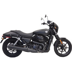 PartzBiz HD DS18010791 - Bassani 4" Straight Cut Long Black Slip On for Harley 14-15 XG Street 500/750 | Bassani