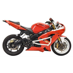 PartzBiz HD DS18113991 - Bassani 5Z617B 4 ” Megaphone Slip-On Muffler Black Steel Kawasaki ZX6R ZX636 1811-3991 18113991 เหมาะสำหรับรถสปอร์ตไบค์ เสียงถูกกฎหมาย