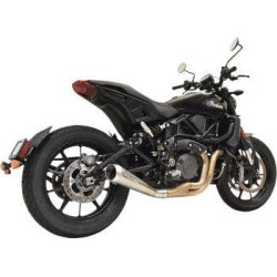 PartzBiz HD DS18113800 - Bassani 8F127SS 4" Slip-On Megaphone w/o Cat Low Mount Stainless Indian FTR 19-20