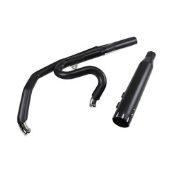 PartzBiz HD DS18002493 - Bassani Black 2-into-1 Full Exhaust System Harley Milwaukee Eight Touring 17-20