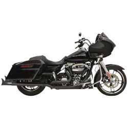 PartzBiz HD DS18011468 - Bassani Black 33" Fishtail Slip-On Mufflers w/ Baffle Harley FLH/T Touring 96-13