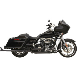 PartzBiz HD DS18011469 - Bassani Black 36" Fishtail Slip-On Mufflers w/ Baffle Harley FL Touring 96-16