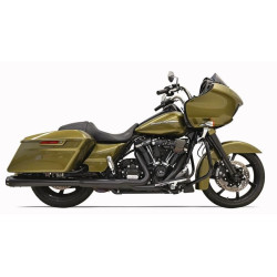 PartzBiz HD DS18011134 - Bassani Black 4" Slip On Megaphone Style Mufflers Harley 2017 Black Tips 1F572RB