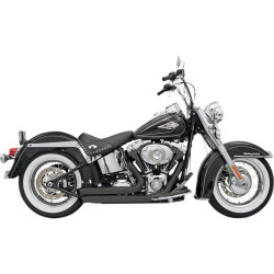 PartzBiz HD ds18001158 - Bassani Black Firepower Firesweep 2:2 Exhaust for Harley Softail Models 86-16 | 12123D