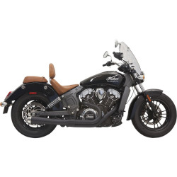 PartzBiz HD DS18102353 - Bassani Black Road Rage 2-1 2Into1 Exhaust Short Megaphone Muffler Indian Scout | 8S12JB