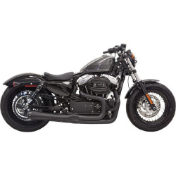 PartzBiz HD DS18001637 - Bassani Black Road Rage II Mega Power 2 into 1 Exhaust Harley Sportster 14-17 | 1X32RB