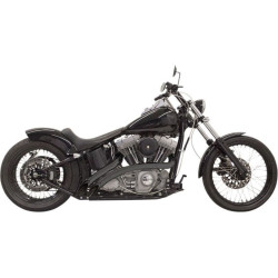 PartzBiz HD DS18001612 - Bassani Black Radial Sweeper 2:2 Exhaust w/ Heat Shields Harley Softail & Dyna | 1SD1FB