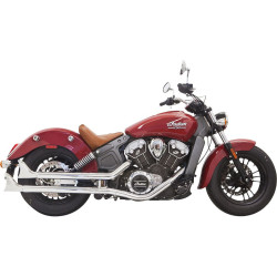 PartzBiz HD DS18112907 - Bassani Chrome 2 1/4" Slip On Fishtails Mufflers Exhaust For Indian Scout 15-16  | 8S17E