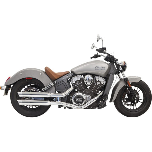 PartzBiz HD: 4422634-Bassani Chrome Classic 3" Slash Cut Slip On Mufflers Exhaust Indian Scout 15-16 | 8S17SC