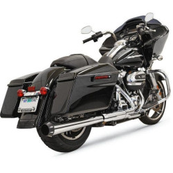 PartzBiz HD DS18011159 - Bassani Chrome Crossover Eliminator DNT Megaphone Slip Muffler Harley M8 FLH 17 1F17R