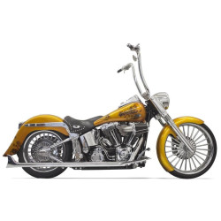 PartzBiz HD DS18001669 - Bassani Chrome True Dual Exhaust W/ 30 ” Fishtail Tip ท่อ Harley Softail 07-15 - 1S26E-30