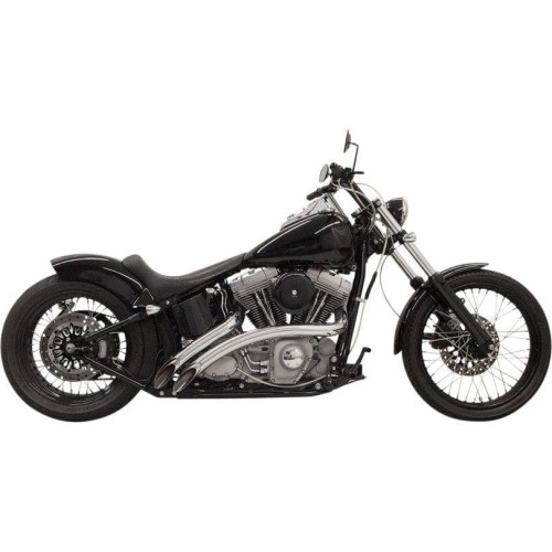 PartzBiz HD: 4422612-Bassani Chrome Radial Sweeper 2:2 Exhaust w/ Heat Shields Harley Softail & Dyna | 1SD1F