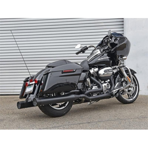 PartzBiz HD: 4422577-Bassani Xhaust Black True Dual Down Under Head Pipes Headers Harley 17 FLH 11525A