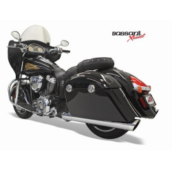 PartzBiz HD DS18112689 - Bassani 8C17S 4" Performance Slip-On Mufflers with Polished End Cap Indian 2020 1811-2689 18112689 Challenger roadmaster chieftain best for performance new slip on exhaust