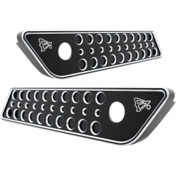 PartzBiz HD BCC03-529 - ฝาครอบสลักบานพับกระเป๋าอาน Battitinis Black Signature Series สำหรับ Harley 14-16 | 03-529