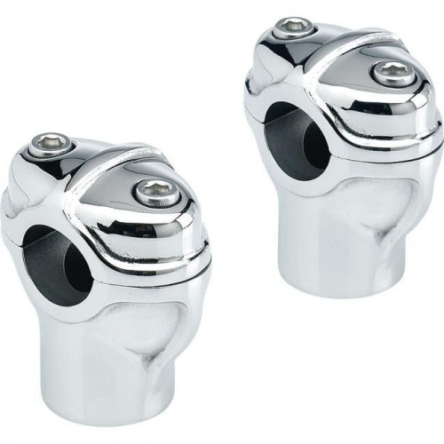 PartzBiz HD: 4422165-Biltwell 6405-105-02 Chrome GORDO 2" Risers for 1" Diameter Clamp Handlebars Harley Custom Chopper Street Vintage Motorcycle Accessories Bike Parts Build Fabrication 0602-0681 06020681