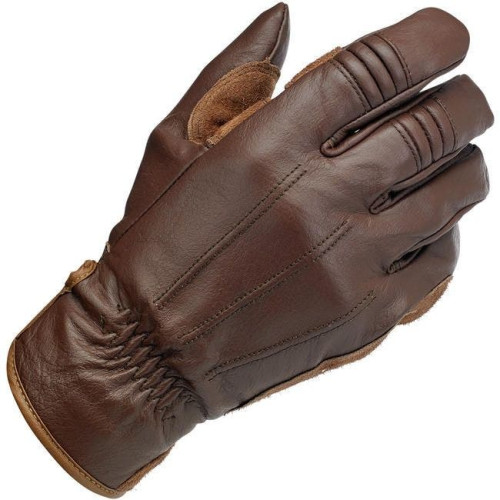 PartzBiz HD: 4422047-Biltwell Heavy Duty Brown Leather Work Gloves (XS-2XL) cowhide suede internal padding abrasion resistance shock isolation outdoors grip stitched adjustable weather hand protection 3301-2698 3301-2699