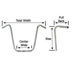 PartzBiz HD MU40106 - Black 10" Ape Hanger 1 1/4" Monster Handlebars Harley & Customs 1982 & Up