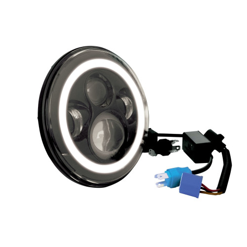PartzBiz HD: 4421981-Black 7" LED Daymaker Style Headlight w/ Halo 11002 94-17 Harley Touring Softail PartzBiz HD: 4421981-Black 7" LED Daymaker Style Headlight w/ Halo 11002 94-17 Harley Touring Softail