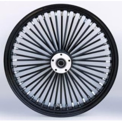 PartzBiz HD CL-MW37-724-N - Black/Black Ultima 48 Fat King Spoke 21 x 3.5 Front Dual Disc Wheel Harley 08-19  37-724 Touring Bagger Dresser FLHT FLHX FLHR FLTR Electra Street Road Glide King Ultra Limited Classic
