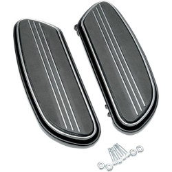 PartzBiz HD DS16210348 - Drag Black Sweeper Swept Style Driver Floorboards Harley FLT/H FL Softail - 1621-0348