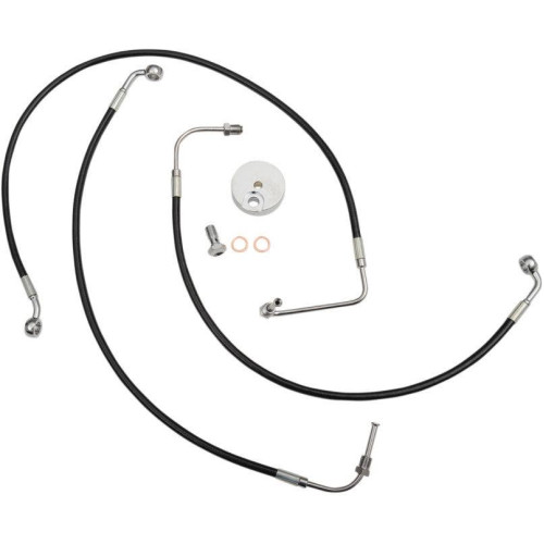PartzBiz HD: 4421758-La Choppers Black Vinyl Front Brake Line for Harley 09-13 FL Non Abs Mini Apes-LA-8010B08B
