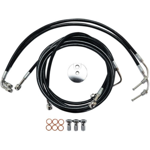PartzBiz HD: 4421718-La Choppers Black Vinyl Front Brake Line for Harley 09-13 FLH ABS Mini Apes-LA-8051B08B