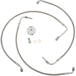 PartzBiz HD DS17413921 - La Choppers สแตนเลสสายเบรคหน้า 4 Harley 09-13 FL Non Abs 18-20 Bars-LA-8010B19