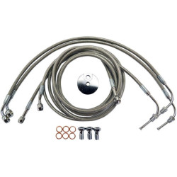 PartzBiz HD DS17413933 - La Choppers สแตนเลสสายเบรคหน้าสำหรับ Harley 08-13 FLTR ABS 18-20 Bars-LA-8050B19