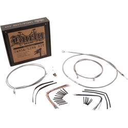 PartzBiz HD B30-1088 - ชุดสายเคเบิล/สายสแตนเลสแบบถัก Burly สำหรับ 14” Apehangers Harley FLHR/I/CI/S/SI & FLTR พร้อม Cruise 2007 | eastPerformance.com