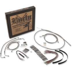PartzBiz HD B30-1119 - Burly Brand Stainless Extended Cable Kit Harley 14-15 W/ ABS 13" Handlebars - B30-1119 PartzBiz HD B30-1119 - Burly Brand Stainless Extended Cable Kit Harley 14-15 W/ ABS 13" Handlebars - B30-1119