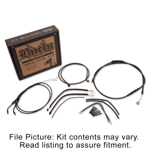PartzBiz HD: 4421493-Burly Black Vinyl Extended Cable Kit 12" Bars Harley Sportster 97-03 Single Disc | B30-1006 PartzBiz HD: 4421493-Burly Black Vinyl Extended Cable Kit 12" Bars Harley Sportster 97-03 Single Disc | B30-1006