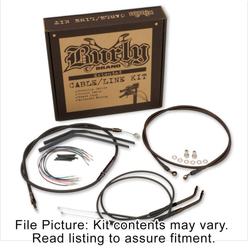 PartzBiz HD: 4421496-Burly Black Vinyl Extended Cable Kit for 14" Handlebars Harley FXST 07-10 | B30-1012 PartzBiz HD: 4421496-Burly Black Vinyl Extended Cable Kit for 14" Handlebars Harley FXST 07-10 | B30-1012