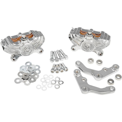 PartzBiz HD: 4421434-Performance Machine PM Chrome Vintage Dual Front Brake Caliper Harley 11.8 | 0052-4008-CH
