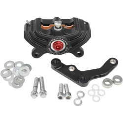PartzBiz HD PM0052-4007-SMB - Performance Machine PM Black Ops Vintage Single Front Brake Caliper Harley 11.8 | 0052-4007-SMB