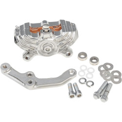 PartzBiz HD PM0052-4007-CH - Performance Machine PM Chrome Vintage Single Front Brake Caliper Harley 11.8 | 0052-4007-CH