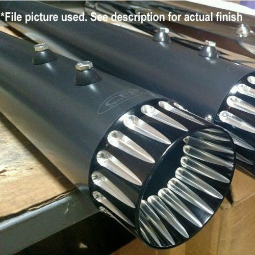 PartzBiz HD: 4421387-Cary Faas CFR 4 1/2 ” Black Fluted / Fluted Megaphone Tapered Mufflers สำหรับ Harley | FLH008 PartzBiz HD: 4421387-Cary Faas CFR 4 1/2 ” Black Fluted / Fluted Megaphone Tapered Mufflers สำหรับ Harley | FLH008