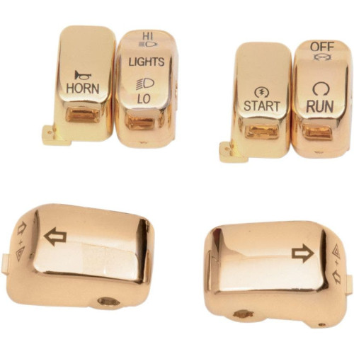 PartzBiz HD: 4421399-CCI Gold 8 Piece Handlebar Control Switch Key Cap Set Harley FLH 96-13 Radio | 659353 PartzBiz HD: 4421399-CCI Gold 8 Piece Handlebar Control Switch Key Cap Set Harley FLH 96-13 Radio | 659353