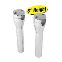 PartzBiz HD MU41052 - Chrome 1" Handlebar Steel Riser Set 8" Harley & Custom Chopper Bagger 41052