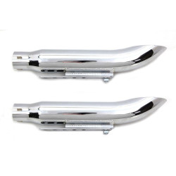 PartzBiz HD VT30-0784 - ชุดท่อไอเสีย Chrome 16 ” Turn Out Slip-On Harley Davidson & Custom Chopper 30-0784