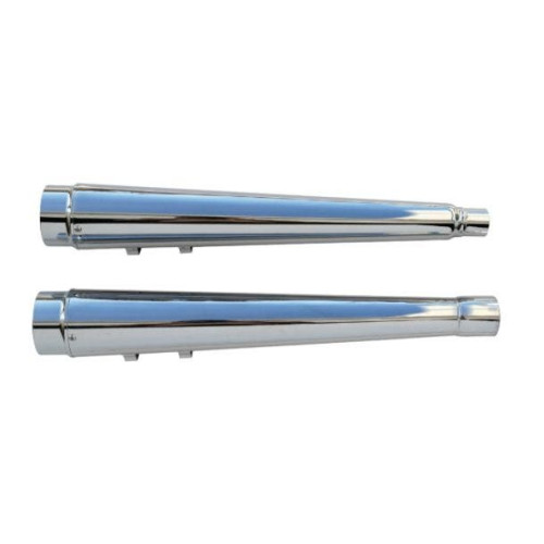 PartzBiz HD: 4421320-Chrome 2-1/4” Radium Slip-Onท่อไอเสียBillet End Caps Harley M8 Touring 17-Up
