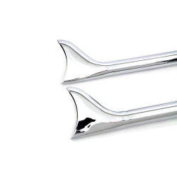 PartzBiz HD VT30-0950 - Chrome 36" Straight Fishtail Muffler Extension Set for 1.75" Pipes 30-0950
