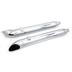 PartzBiz HD VT30-1751 - Chrome 4" Turnout Slip-On Mufflers w/ Adjustable Tips 17-19 Indian Chief 30-1751 V-Twin V Twin