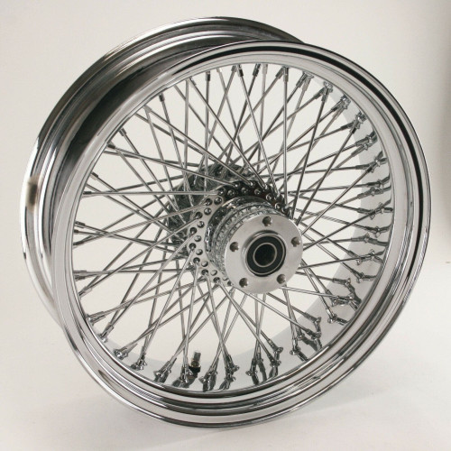 PartzBiz HD: 4421293-Chrome Billet 80 Spoke 18" x 5.5" Rear Wheel for Wide Tire Custom Softail Rigid