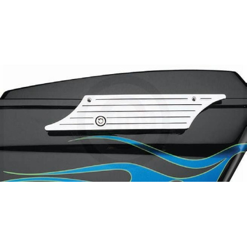 PartzBiz HD: 4421295-Custom Chrome Billet Saddlebag Latch ครอบคลุม 4 Harley FLH/T 93-13 Hard Saddlebags - 610580 PartzBiz HD: 4421295-Custom Chrome Billet Saddlebag Latch ครอบคลุม 4 Harley FLH/T 93-13 Hard Saddlebags - 610580