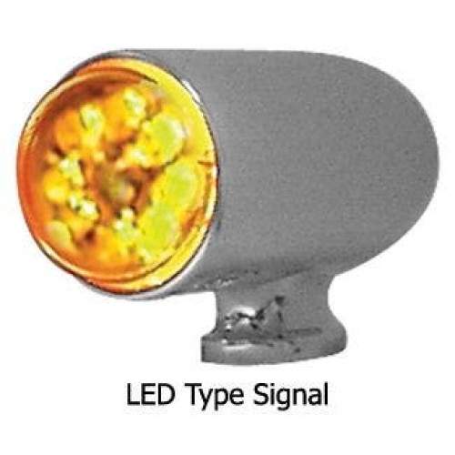 PartzBiz HD: 4421297-Chrome Bullet Style LED Turn Signal Kits Harley Big Twin 74-06 or Custom 12V