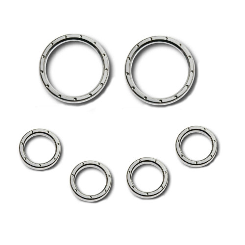 PartzBiz HD: 4421265-มาตรวัดความเร็ว Chrome Dimpled ครอบคลุม Bezels Harley Touring FLHT/X 96-13 PartzBiz HD: 4421265-มาตรวัดความเร็ว Chrome Dimpled ครอบคลุม Bezels Harley Touring FLHT/X 96-13