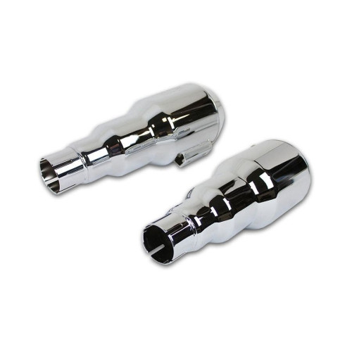 PartzBiz HD: 4421242-Chrome Grenade Slip-On Muffler Exhaust Set 1.75" Inlet Harley & Custom Chopper 