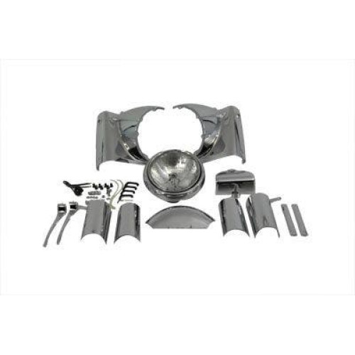 PartzBiz HD: 4421248-ฝาครอบไฟหน้าแบบโครเมียม Nacelle Harley Touring 86-13 OE 67674-94 67682-94